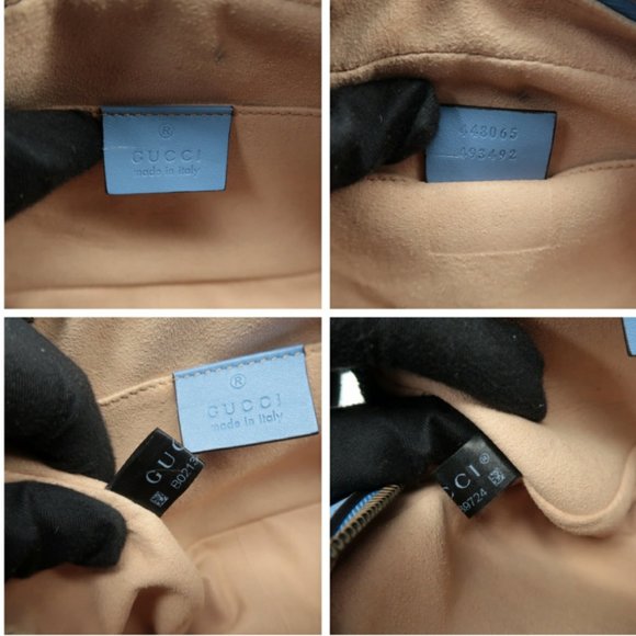 100% Authentic GUCCI Blue GG Marmont Leather Shoulder Bag - Picture 11 of 12